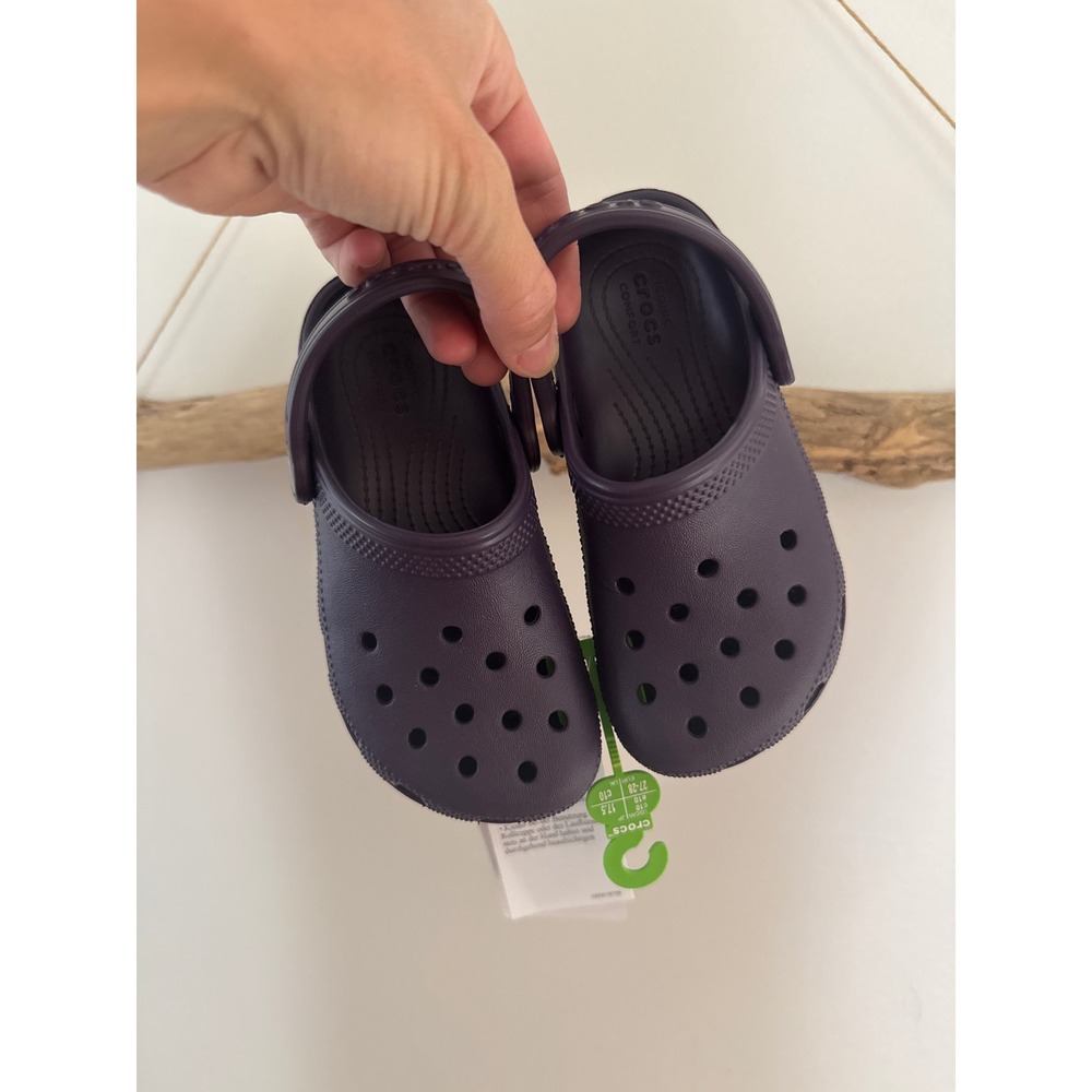 Crocs Classic Clog Kids Size C10 Eggplant Purple Slip On Water Shoes New